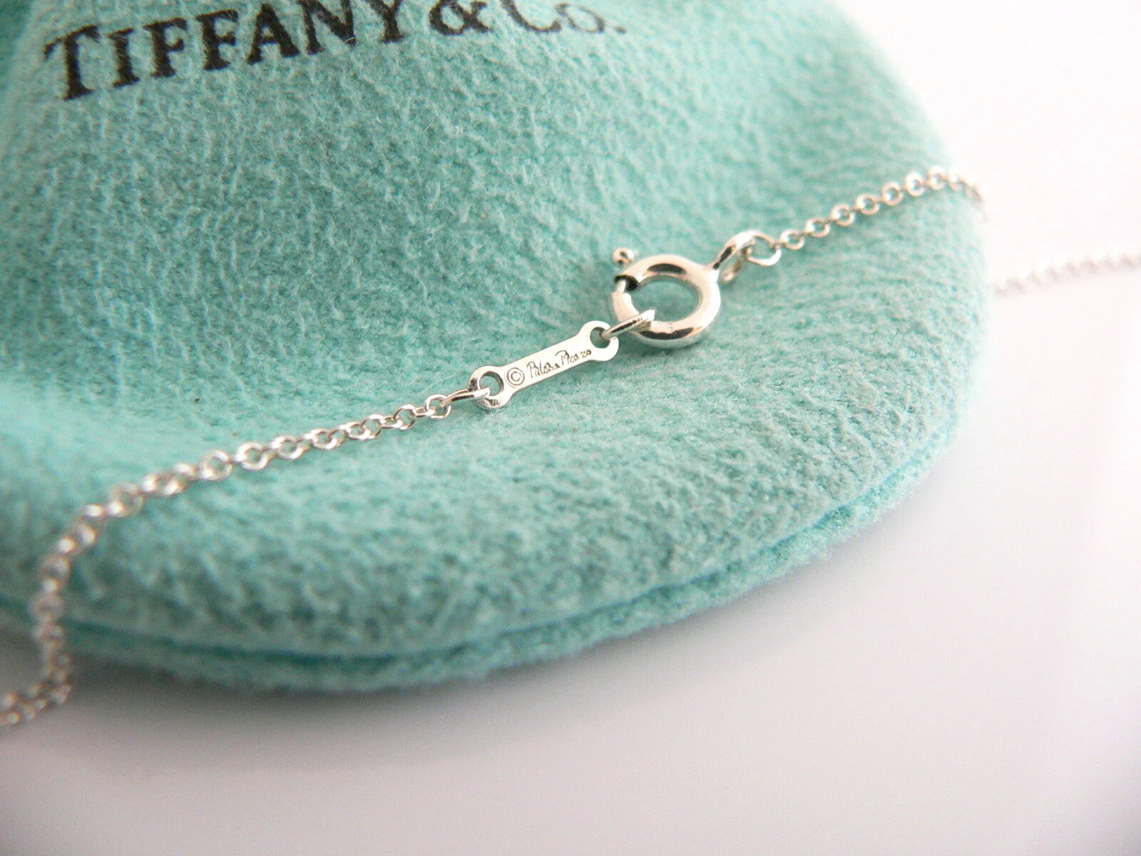 Tiffany & Co Silver Diamond Heart Necklace Pendant Charm Love Gift Picasso T Co