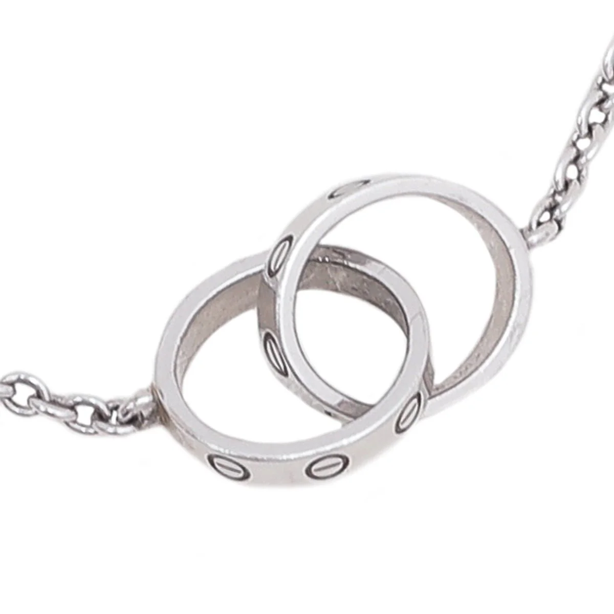 Cartier 18K White Gold Love Hoop Necklace