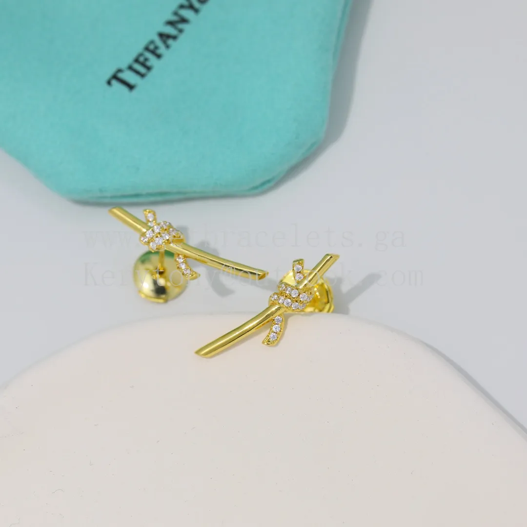 Tiffany Knot Earrings in Yellow Gold/Rose Gold/White Gold with Diamonds