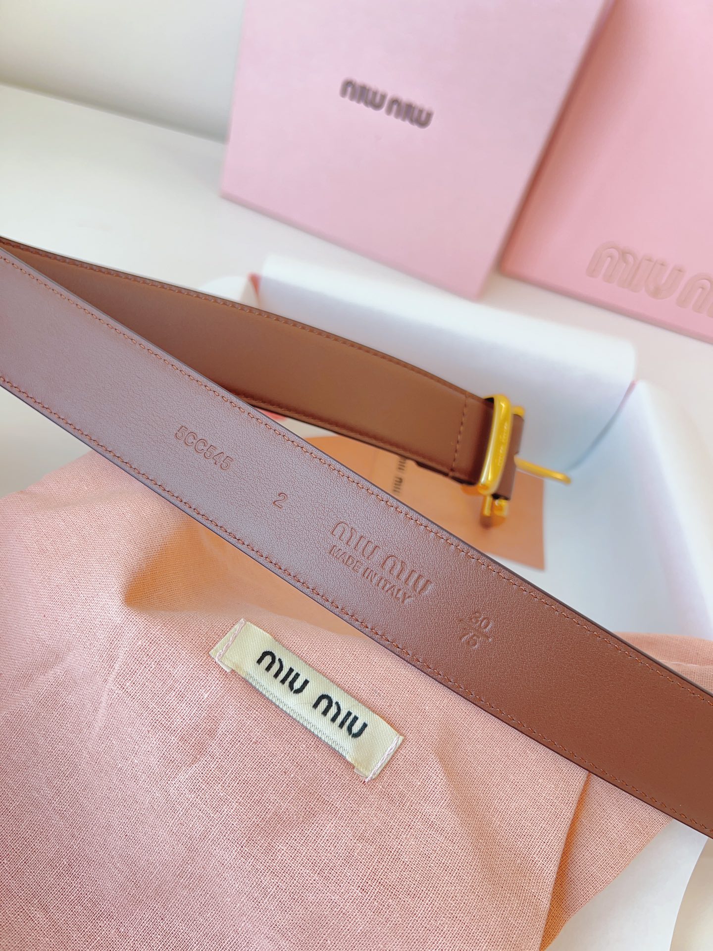 MiuMiu Leather Belts 1:1 Mirror Version