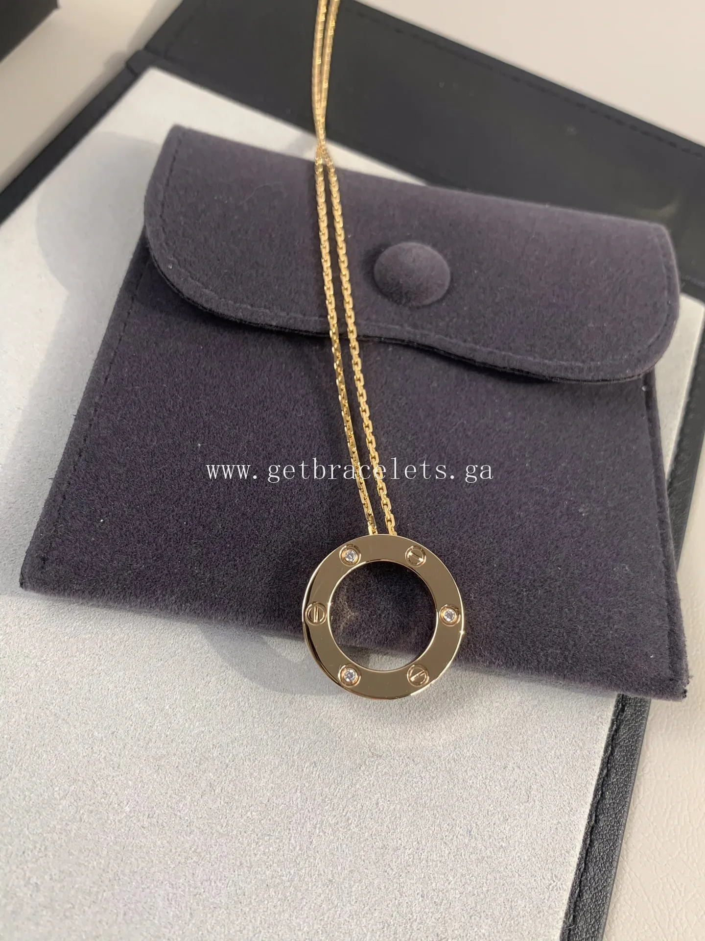 Cartier Love Necklace Rose Gold With 3 Diamonds