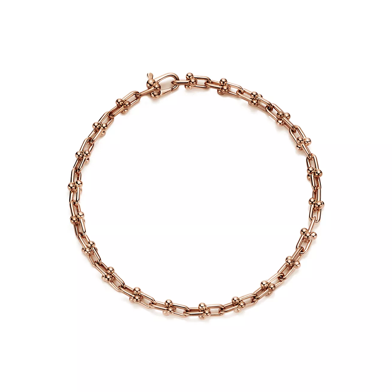 Tiffany HardWear Micro Link Bracelet, White Gold & Gold & Rose Gold