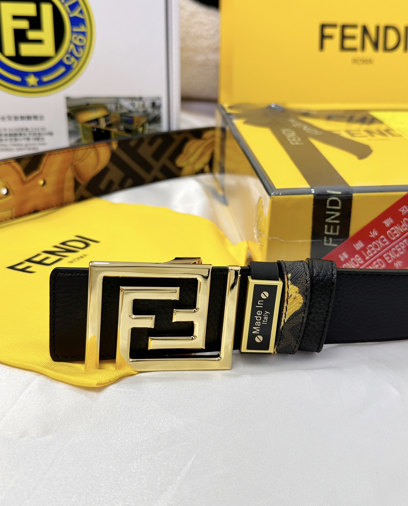 Fendi Leather Belts 1:1 Mirror Version