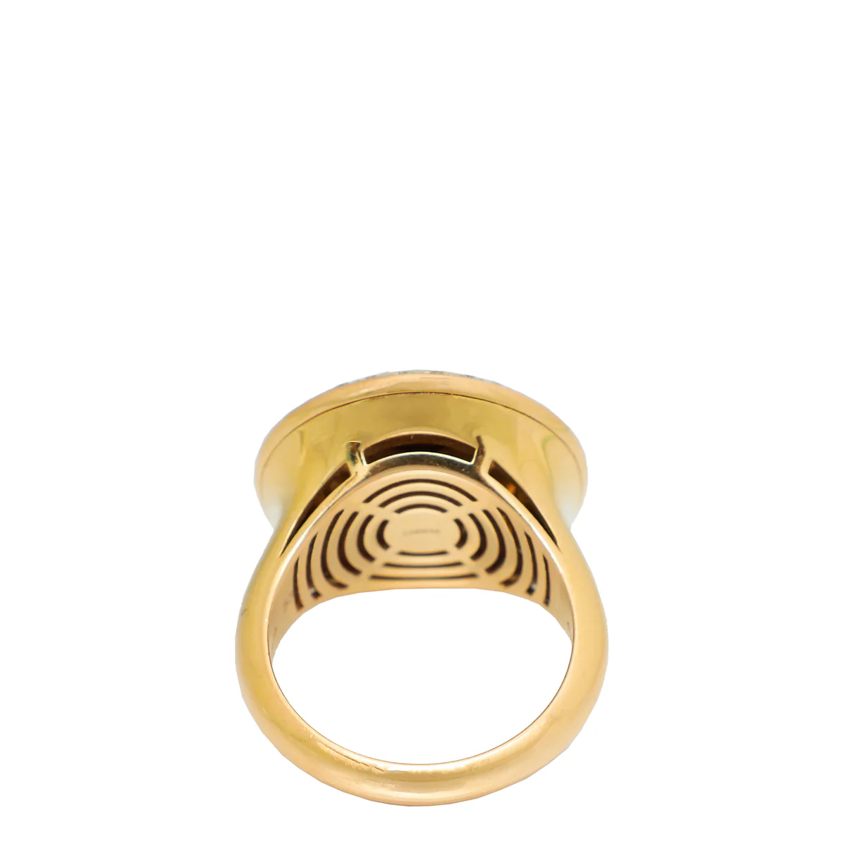 Bvlgari 18K Yellow Gold MOP Amethyst & Diamonds Ring 53