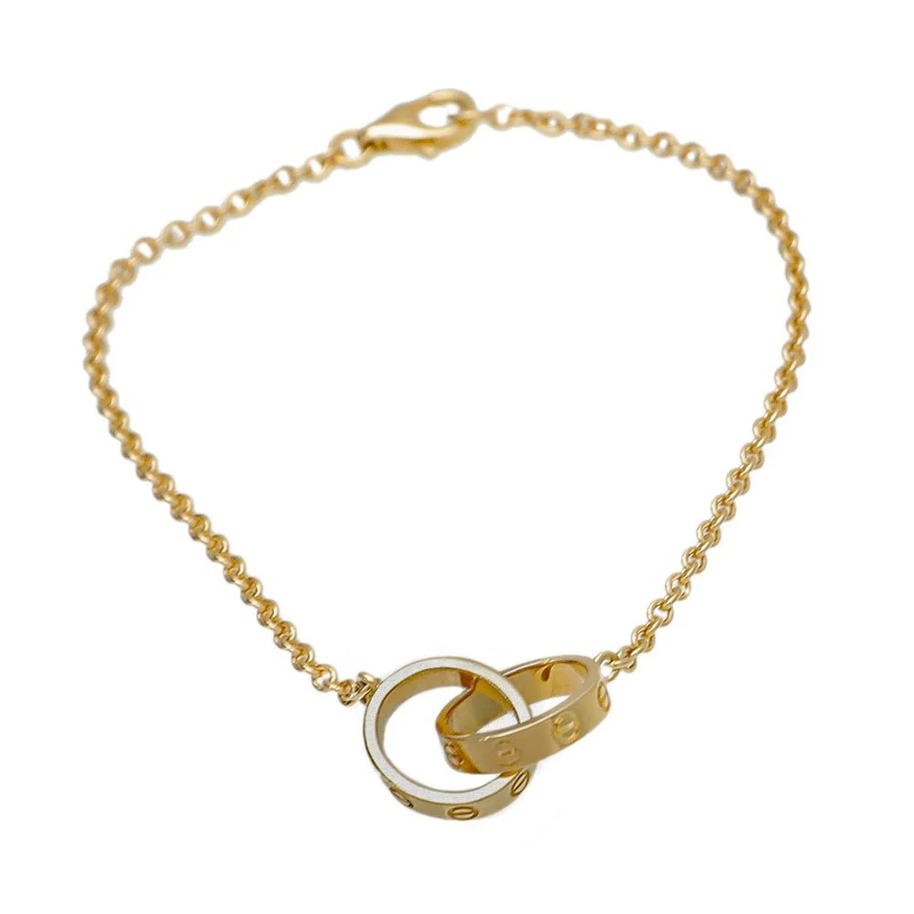 Cartier 18K Yellow Gold Love 2 Hoop Bracelet