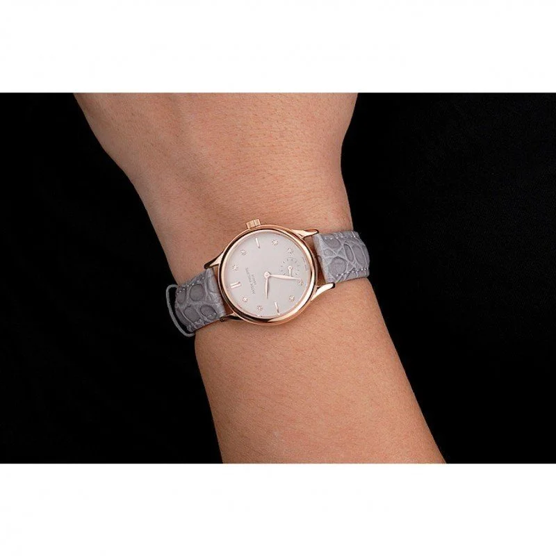 Calatrava Silver & Diamond Dial 28 mm, Rose Gold Plated