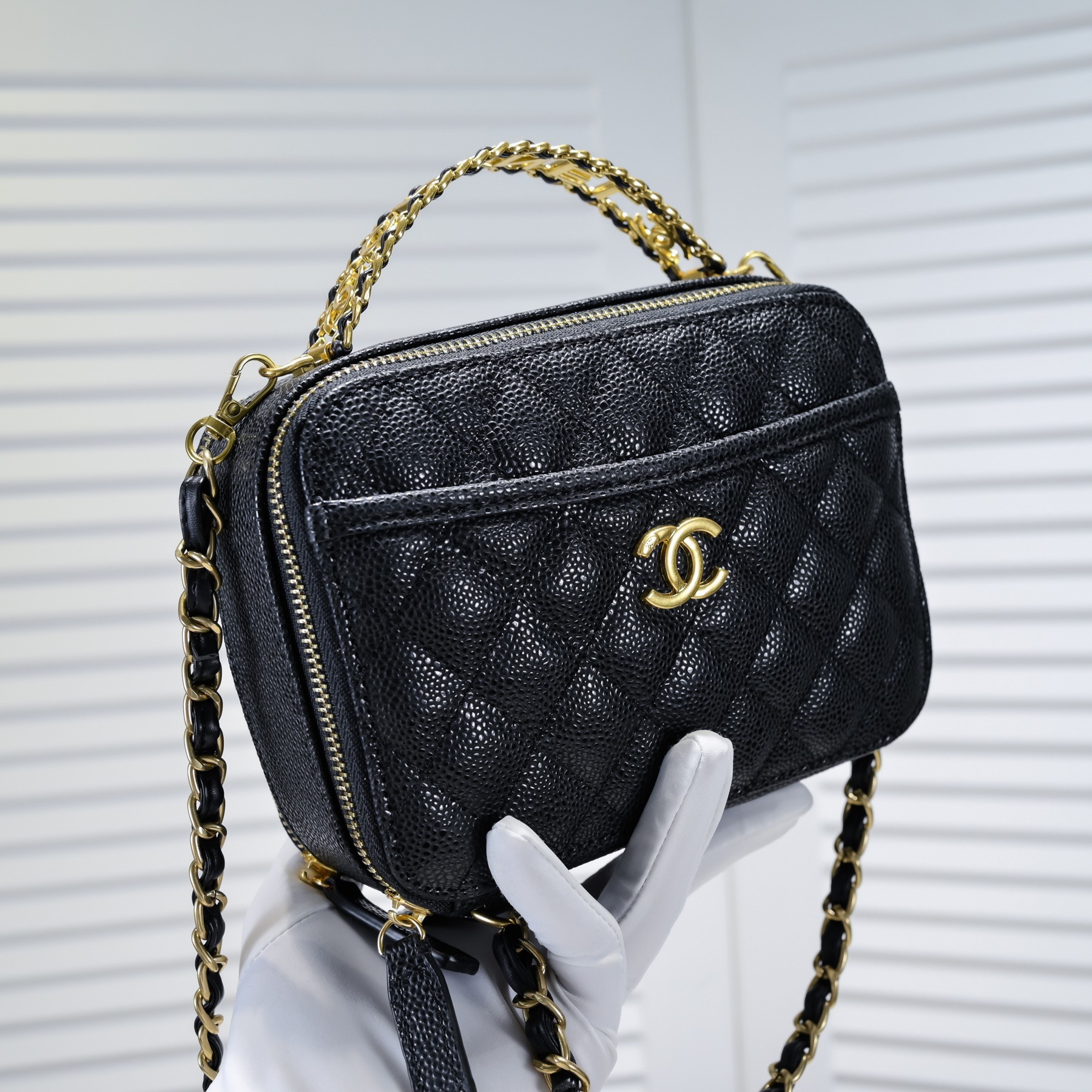 Chanel Caviar Double-C Camera Shoulder Bag Handbag