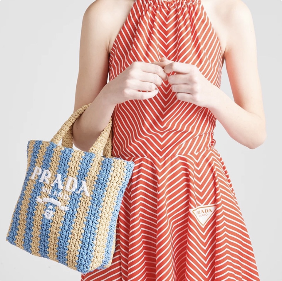 Prada Crochet Handbag Tote Bag（Replica）