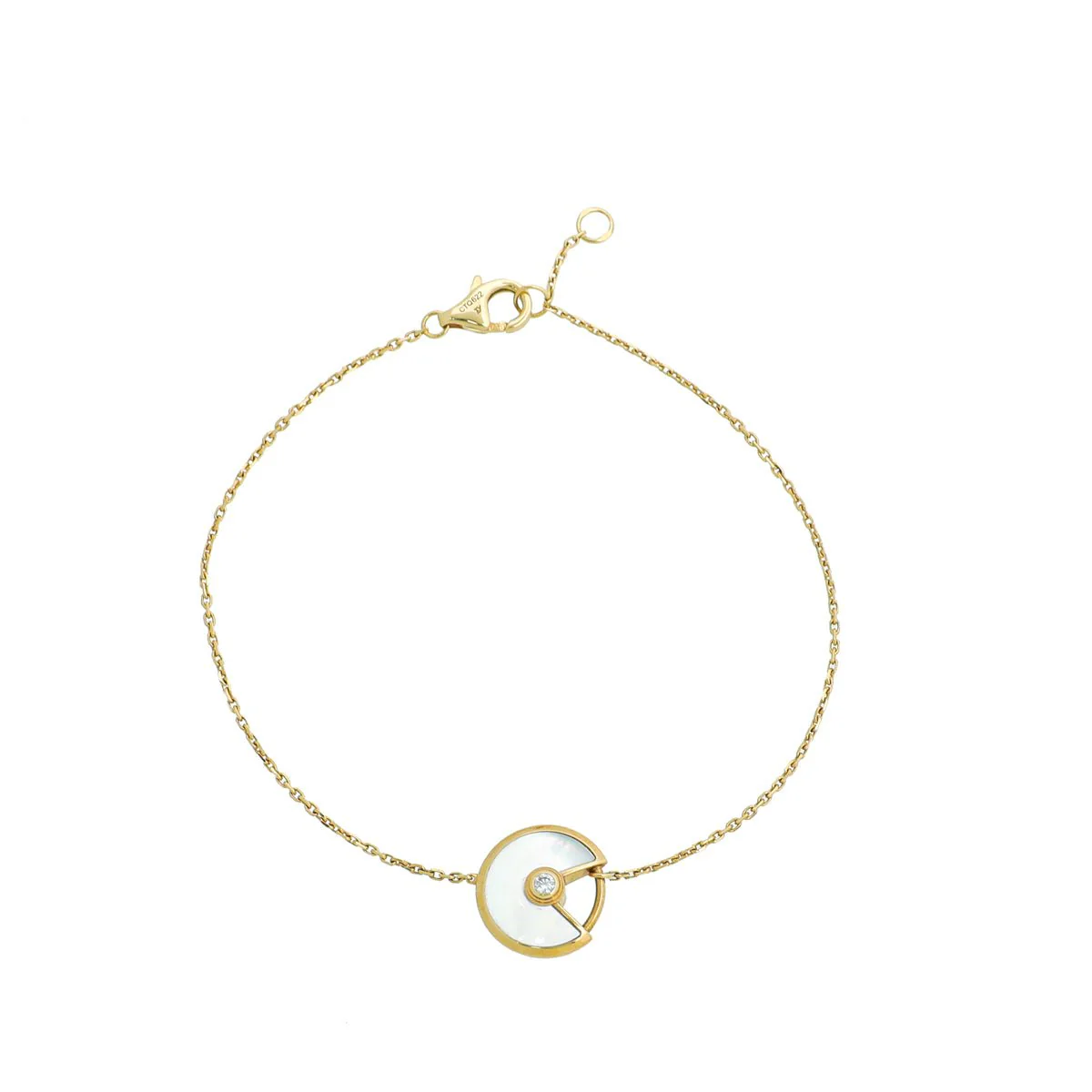 Cartier 18K Yellow Gold Diamond Mop Amulette Bracelet