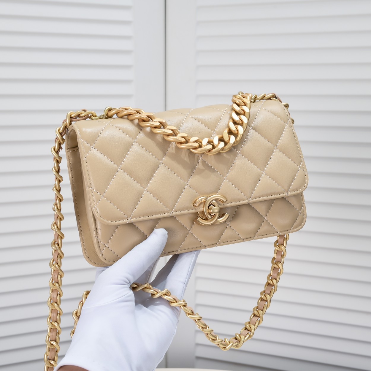 Chanel Soft Sheepskin Chain  Shoulder Bag Handbag