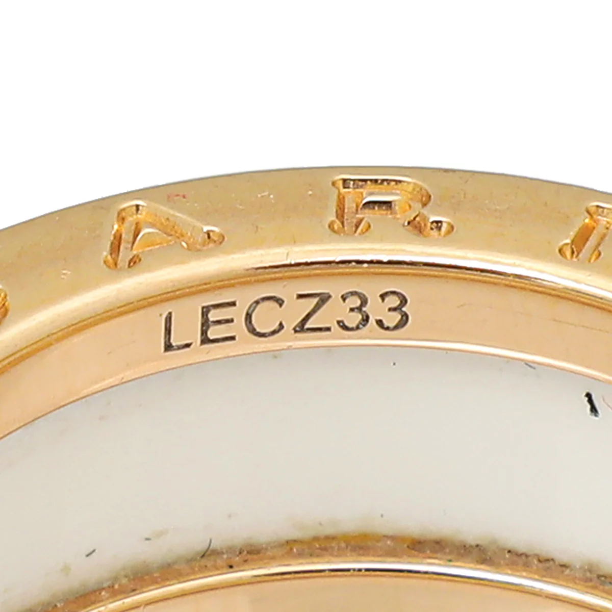 Bvlgari 18K Yellow Gold & Ceramic B. Zero 1 - 2 Band Ring 51