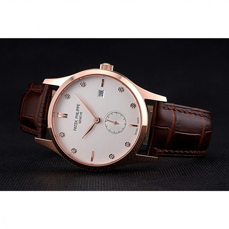Calatrava White Dial White 39 mm, Rose Gold Plated