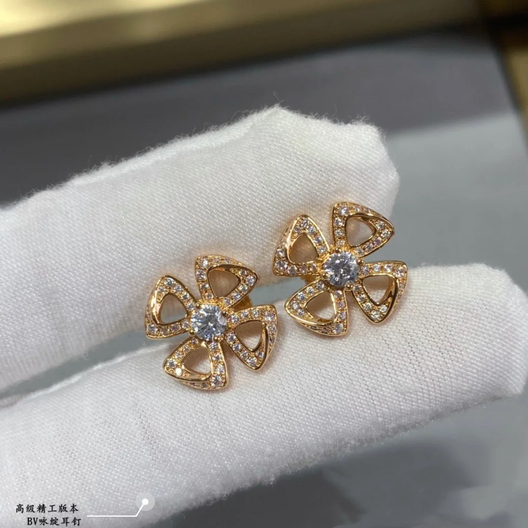 Bvlgari FIOREVER EARRINGS, Rose Gold & White Gold