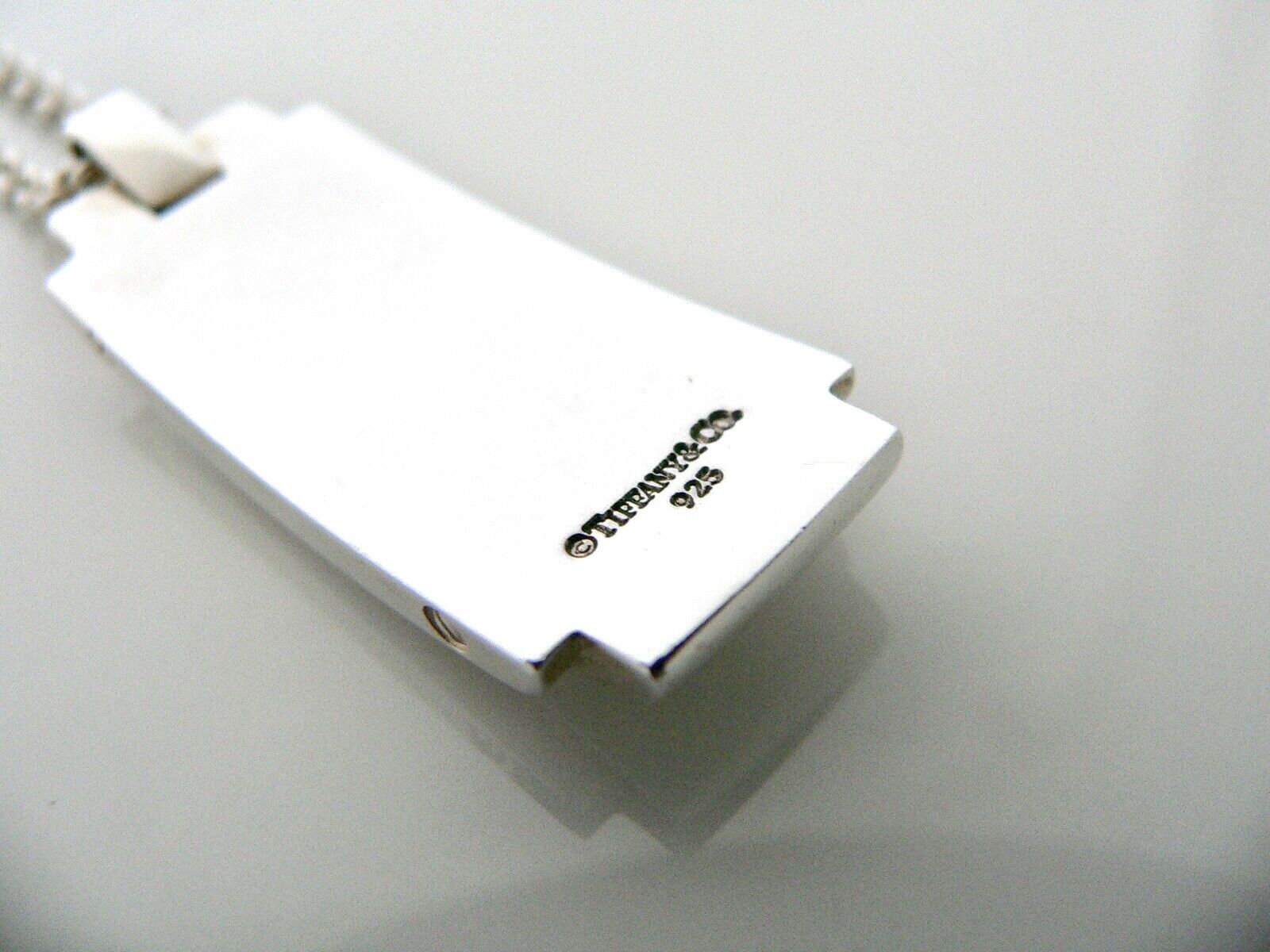 Tiffany & Co Silver Metropolis Necklace Pendant Charm 24 Inch Thick Chain Gift