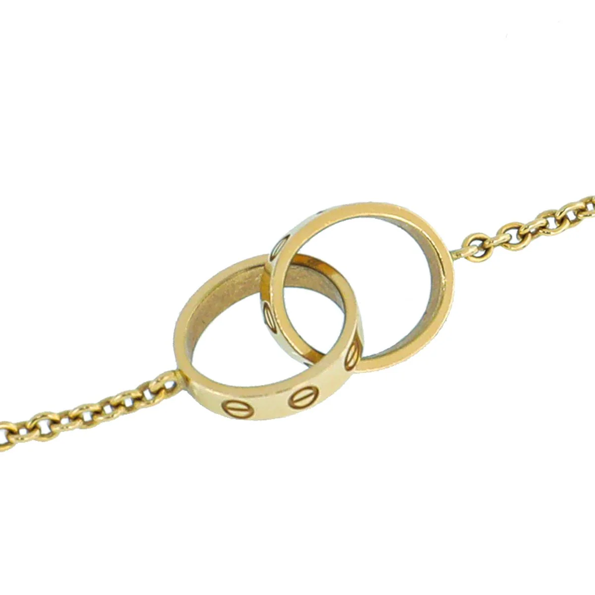 Cartier 18K Yellow Gold Love Hoops Pendant Necklace