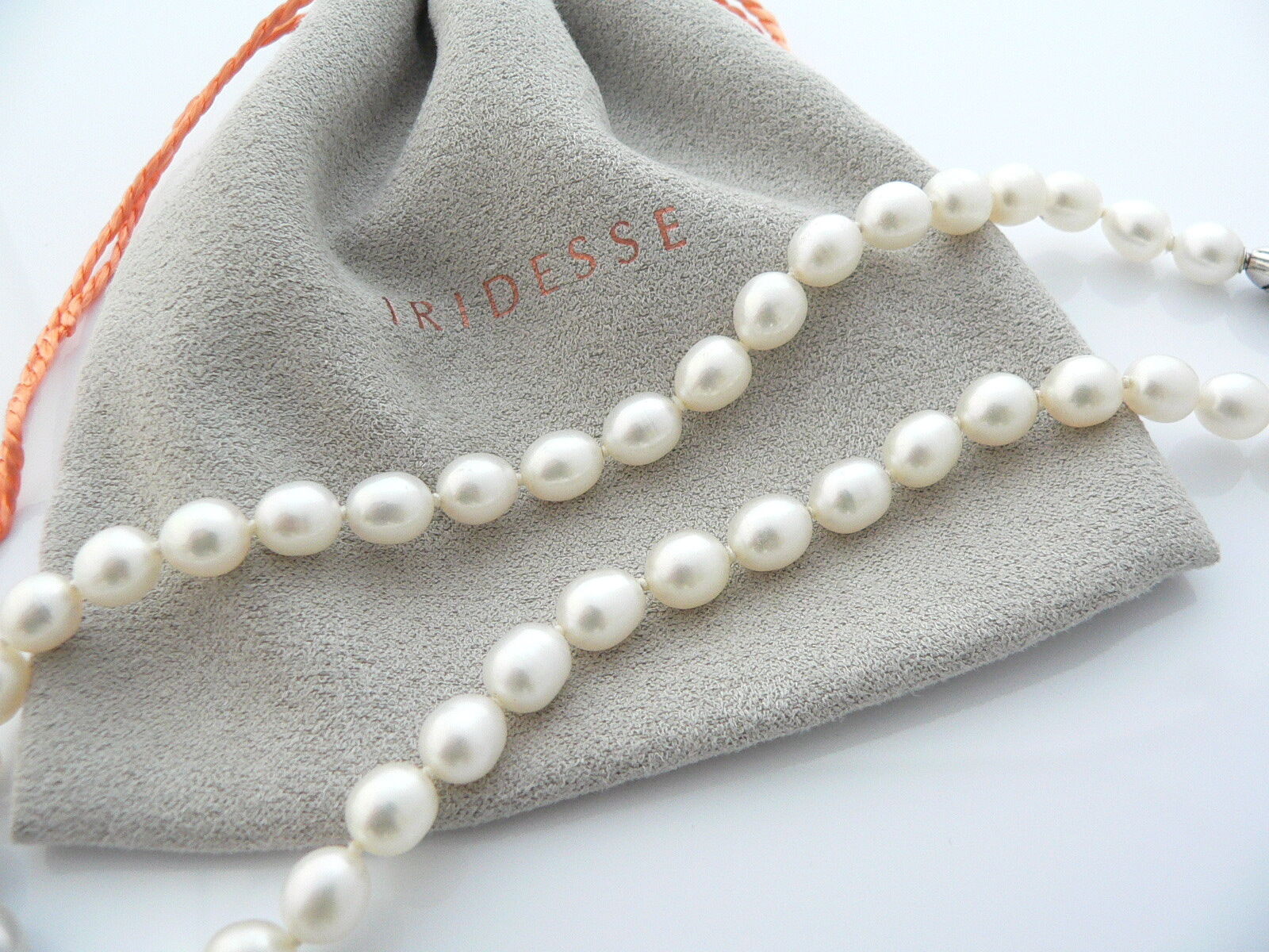 Iridesse Tiffany & Co Pearl Necklace Strand Clasp Love Gift Pouch 925 T and Co