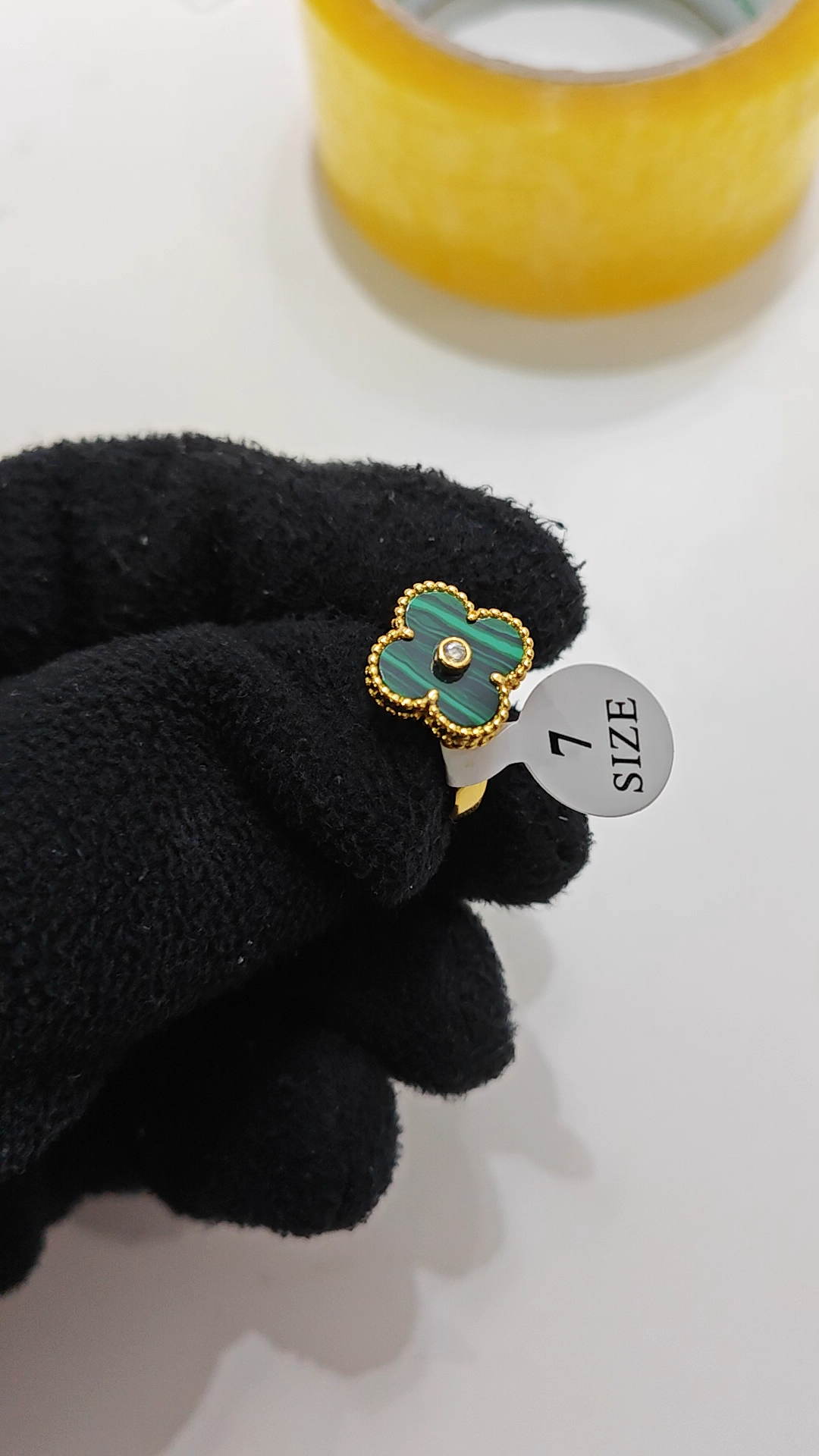Van Cleef & Arpels Clover Ring with Diamonds Replica, Vintage Alhambra ring, Three Colours Available