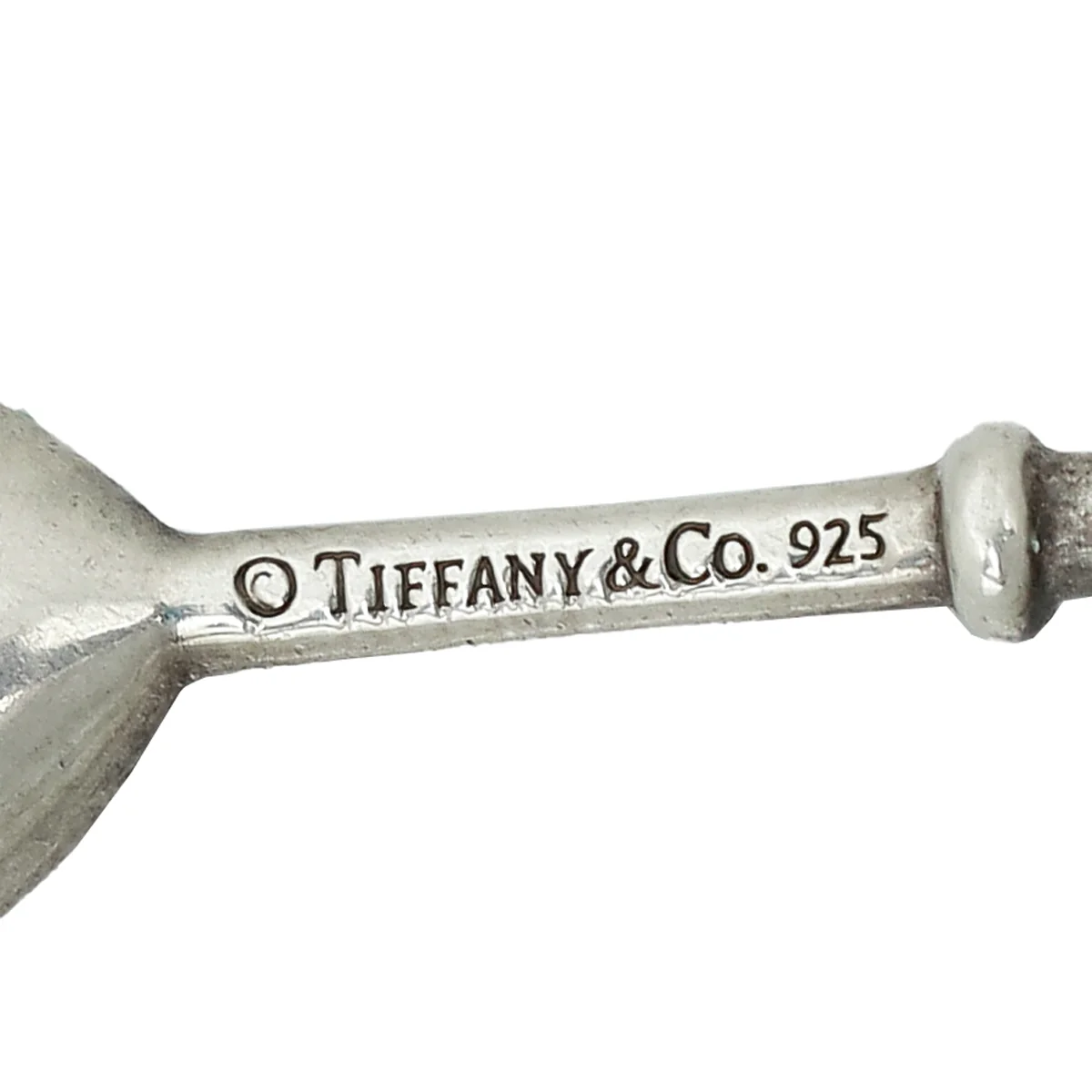 Tiffany & Co Blue Enamel Heart Key Pendant Necklace