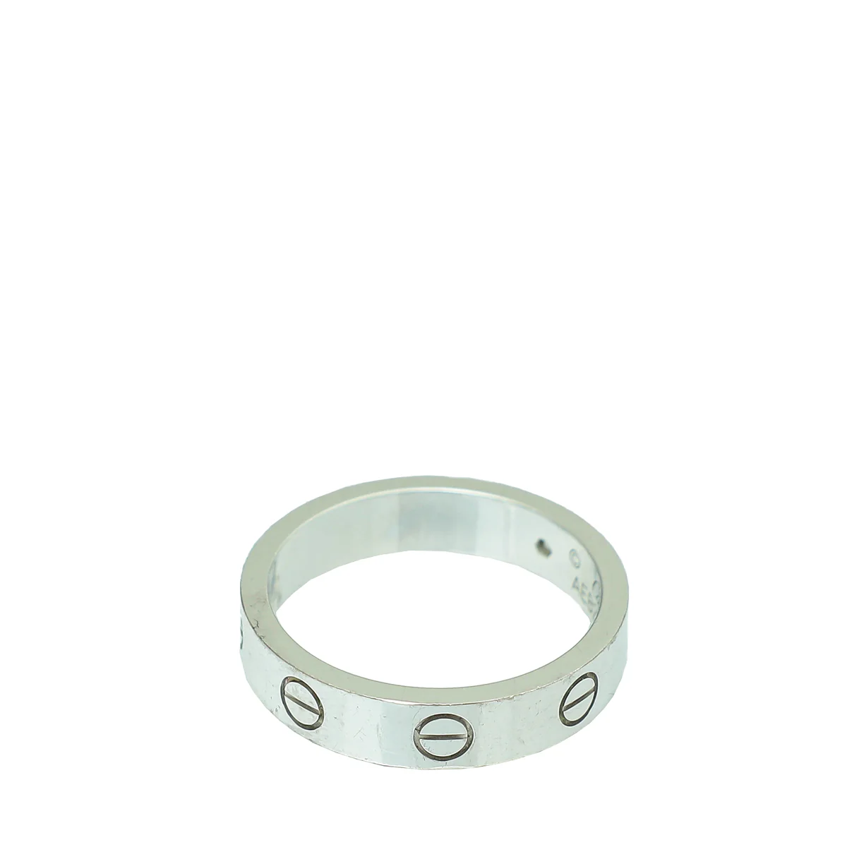 Cartier 18K White Gold 1 Diamond Love Wedding Band Ring 51