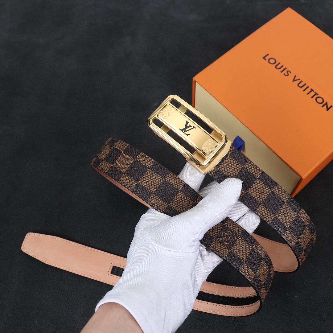 Louis Vuitton LV Leather Belts 1:1 Mirror Version