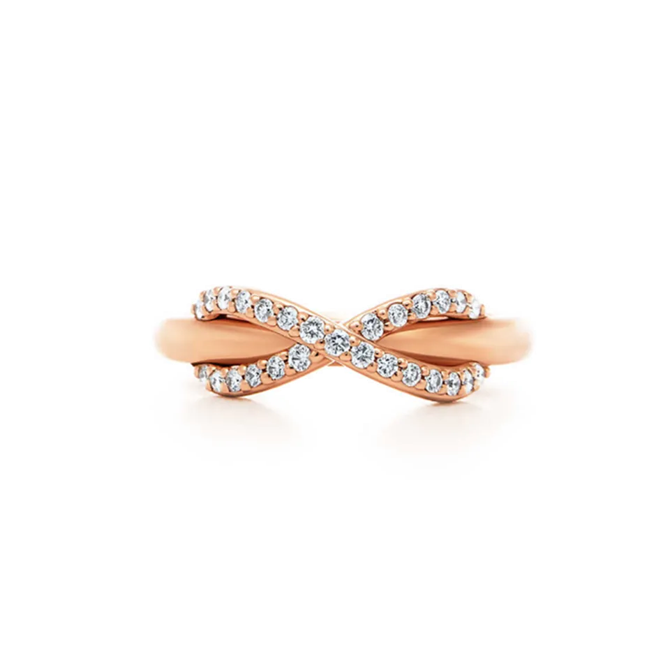 Tiffany Infinity Ring Rose Gold Modern Design Jewelry High Quality America GRP08689/GRP08690/GRP08688