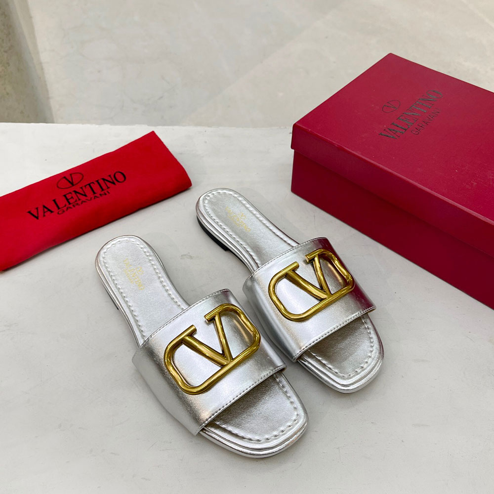 Valentino Leather Casual Fashion Flip-Flops Slide Sandal(Replica)