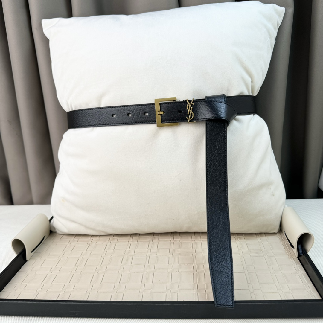 YSL Saint Laurent Leather Belts 1:1 Mirror Version