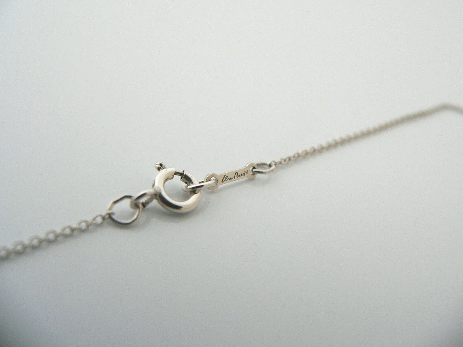 Tiffany & Co Peretti Silver Cross Necklace Pendant Charm Link 18 Inch Chain Long