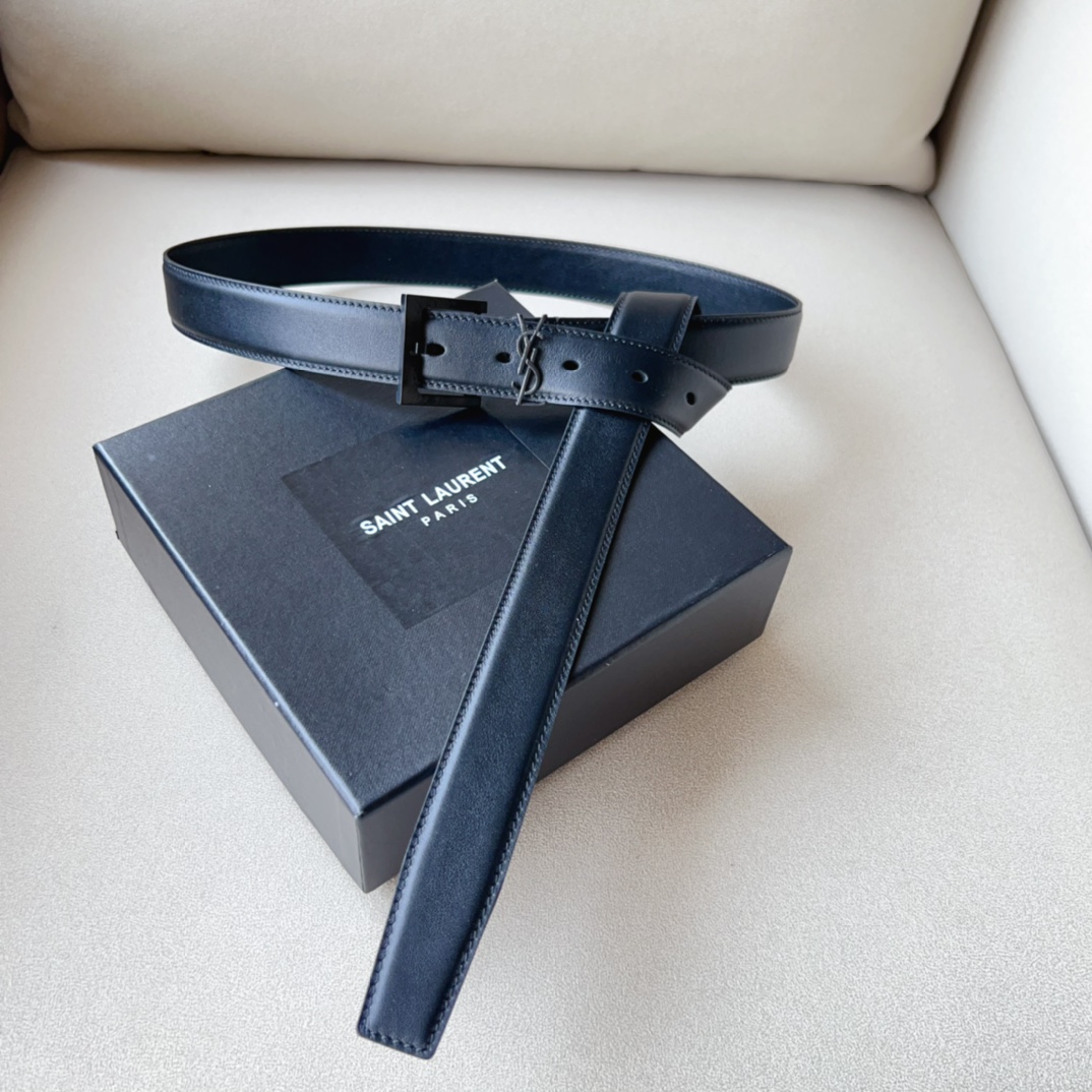 YSL Saint Laurent Leather Belts 1:1 Mirror Version