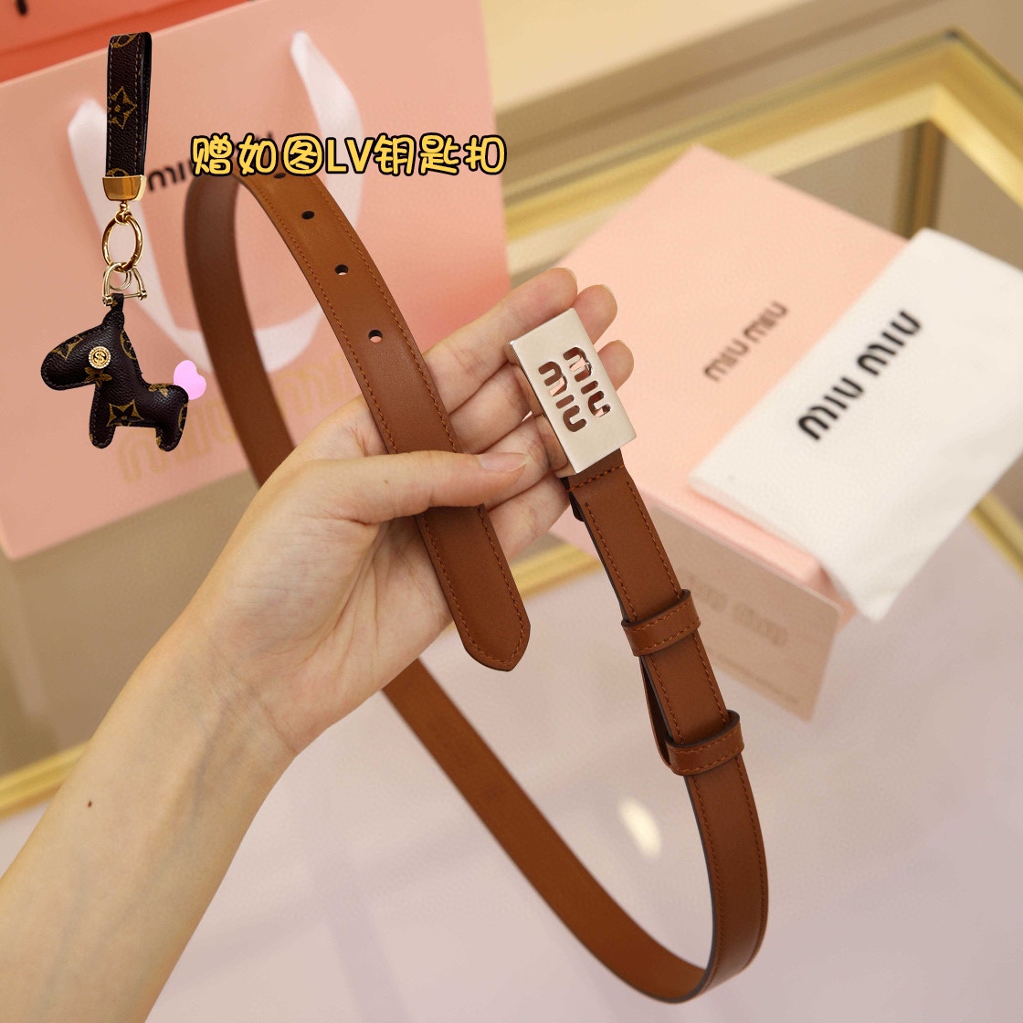 MiuMiu Leather Belts 1:1 Mirror Version