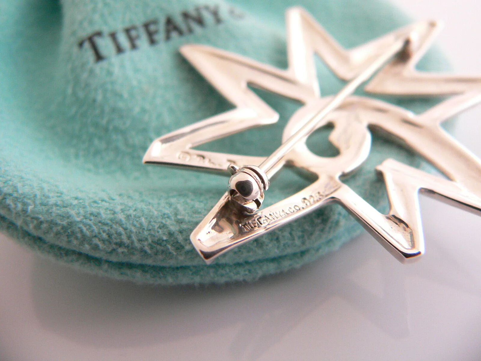 Tiffany & Co Silver Picasso Sun Star Pin Rare Gift Pouch Love Statement