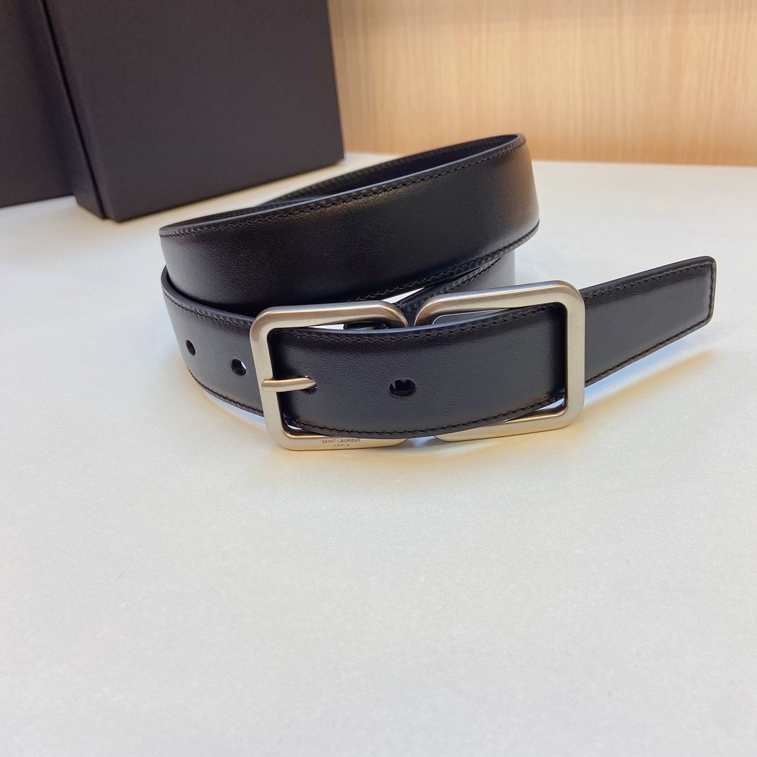 YSL Saint Laurent Leather Belts 1:1 Mirror Version