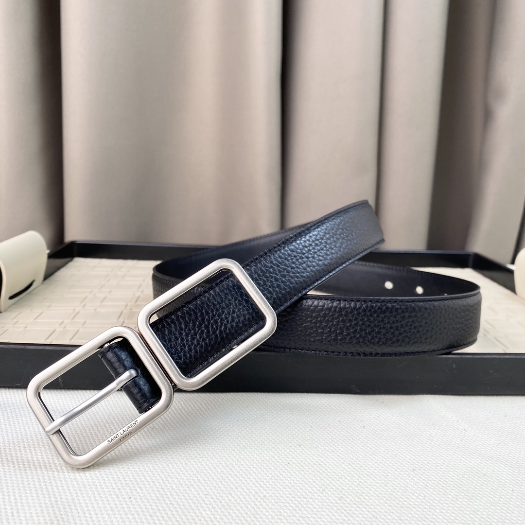 YSL Saint Laurent Leather Belts 1:1 Mirror Version