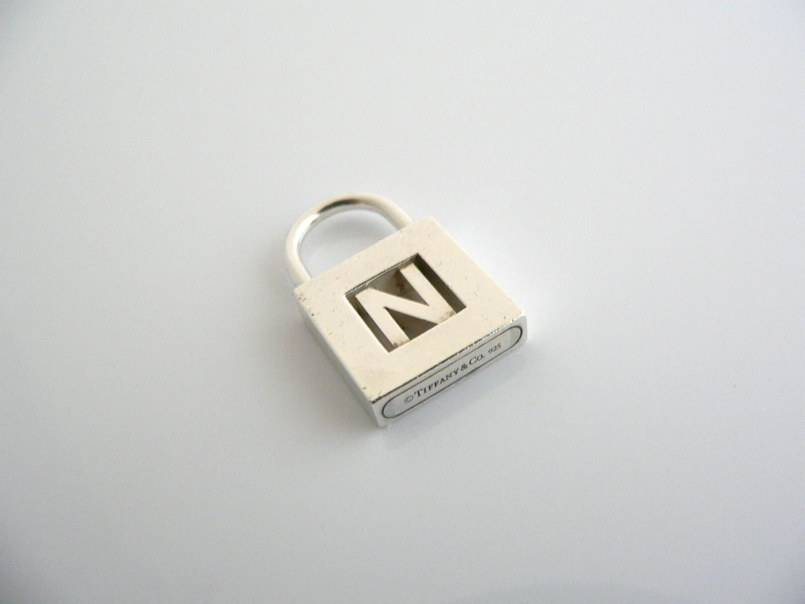 Tiffany & Co Silver Alphabet N Padlock Pendant Charm 4 Necklace Bracelet Gift