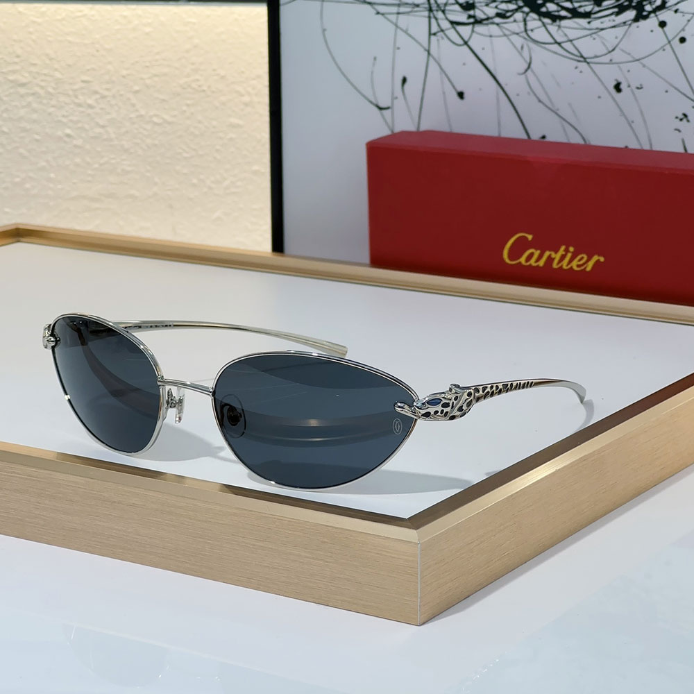 Cartier  Metal Cutout Frame  Sunglasses Top quality （Replica）