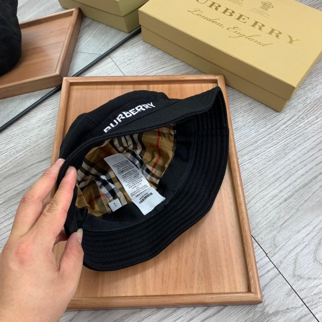 Burberry  Cotton Printed Embroidered Fisherman's Hat Sunhat （Replica）