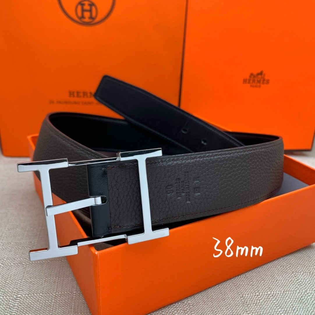 Hermes H Belt Buckle & Reversible Black For Women, Women Belt 380MM