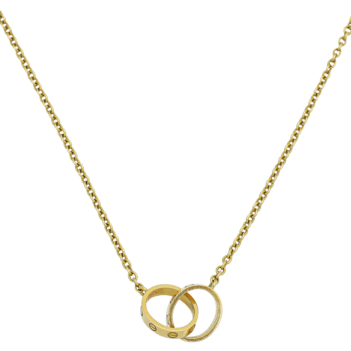 Cartier 18K Yellow Gold Love 2 Hoops Necklace