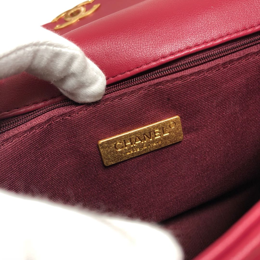 Chanel Lambskin Quilted Small 19 Flap Shoulder Bag Handbag