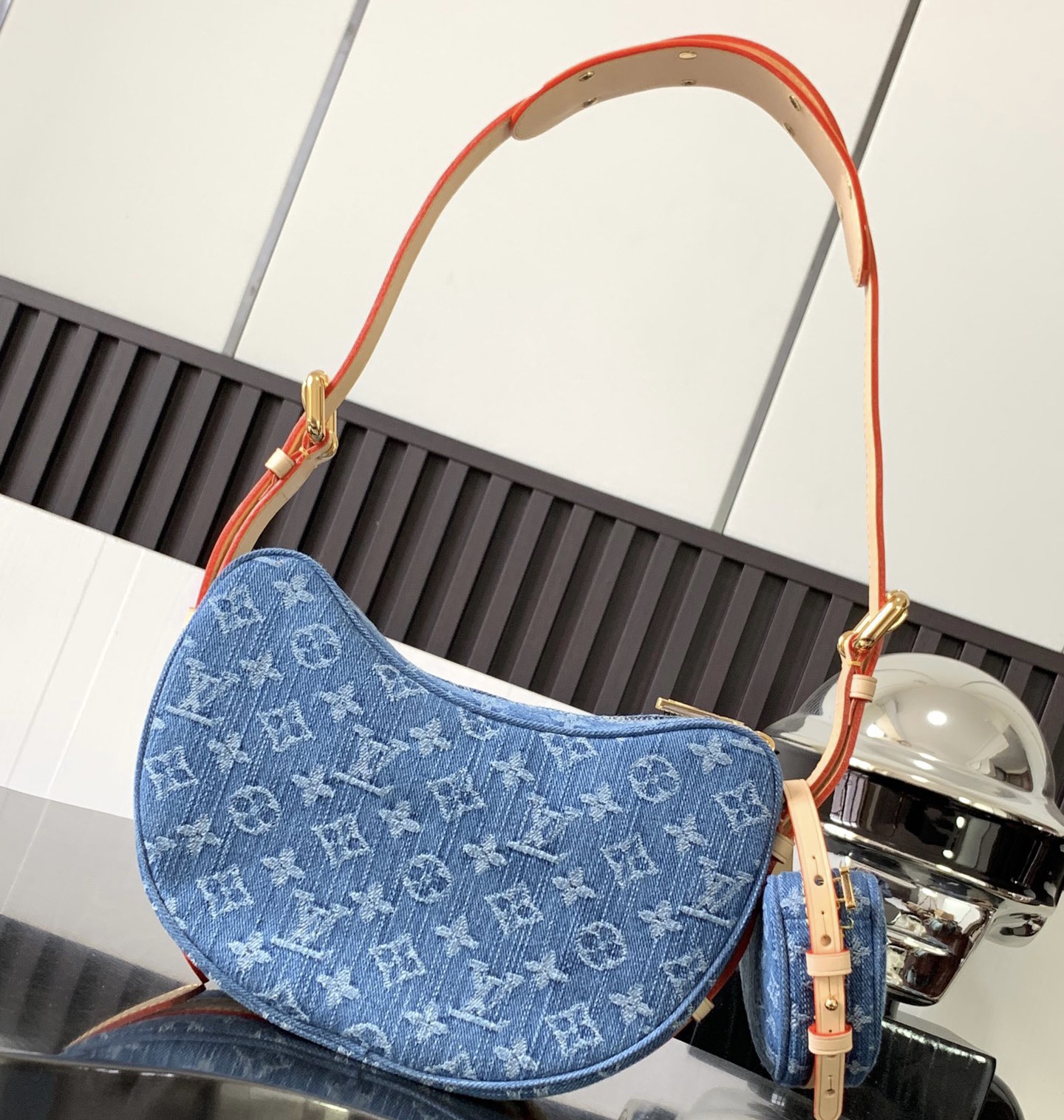 Louis Vuitton LV CROISSANT Denim Handbag Shoulder Bag(Replica)