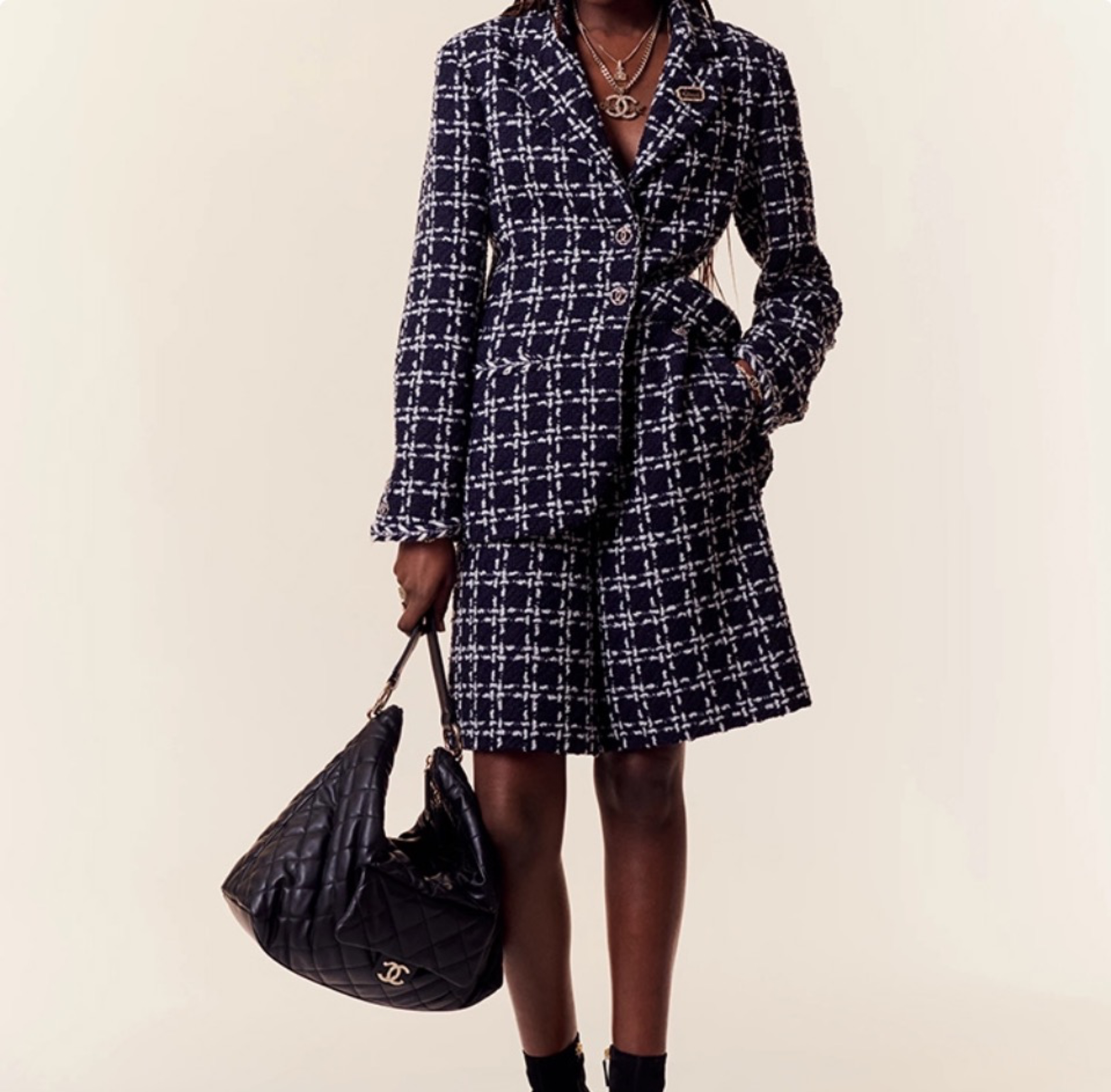 Chanel Hobo Calf Leather Shoulder Bag Handbag (Replica）