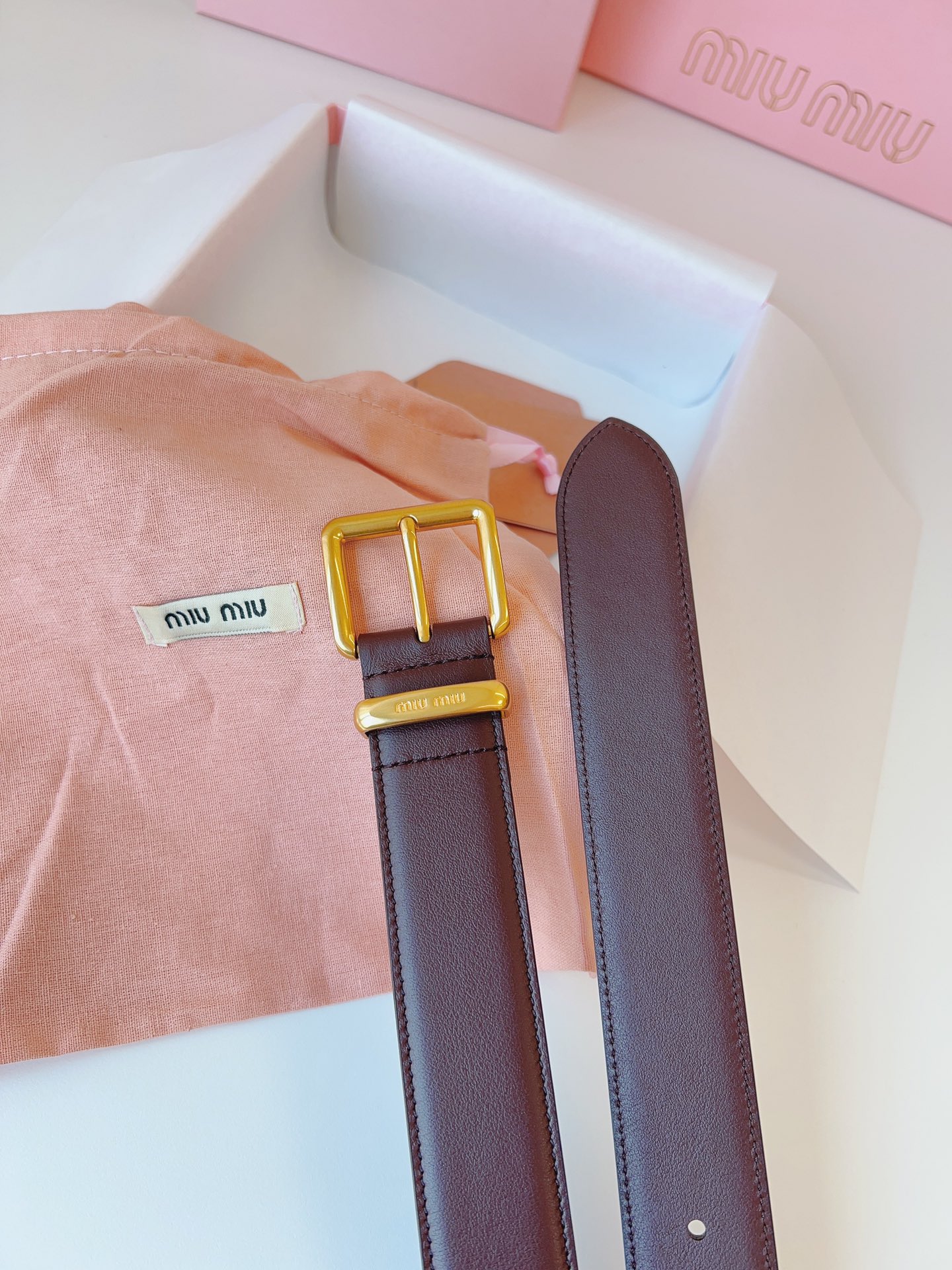 MiuMiu Leather Belts 1:1 Mirror Version