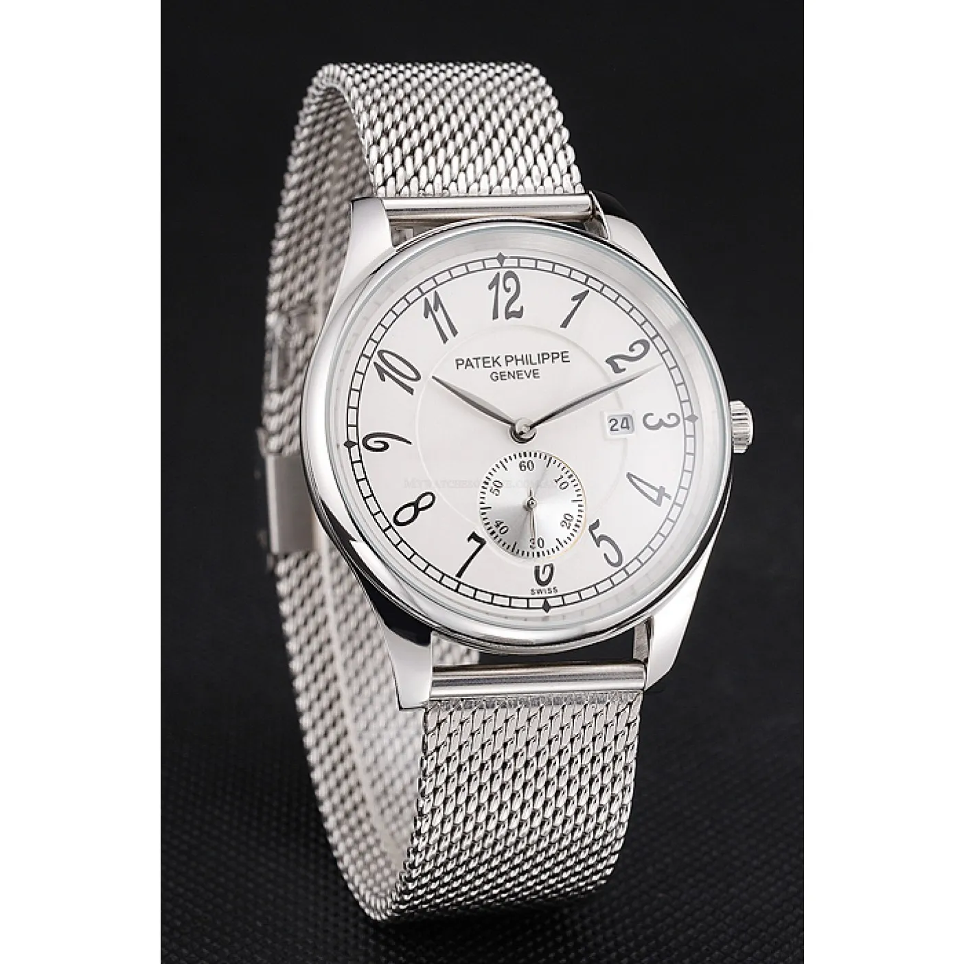 Calatrava Small Seconds Dial White 40 mm, Stainless Steel