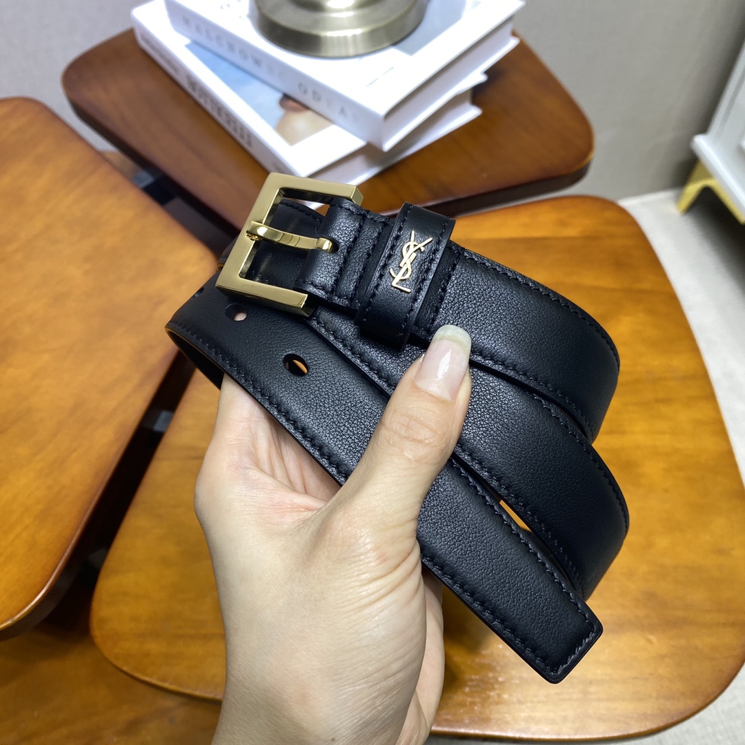 YSL Saint Laurent Leather Belts 1:1 Mirror Version