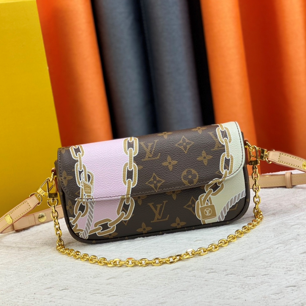 Louis Vuitton LV Leather Baguette Shoulder Bag Handbag M82210&M81911 (Replica)