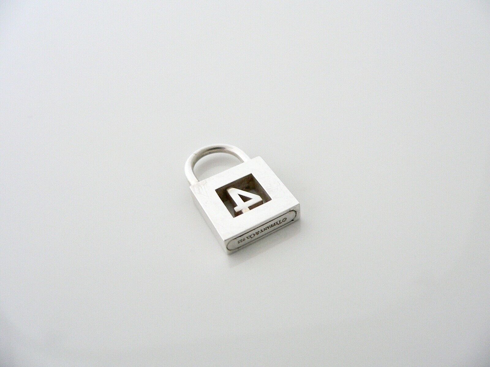 Tiffany & Co Number 4 Padlock Charm Pendant 4 Necklace Bracelet Gift Love Silver