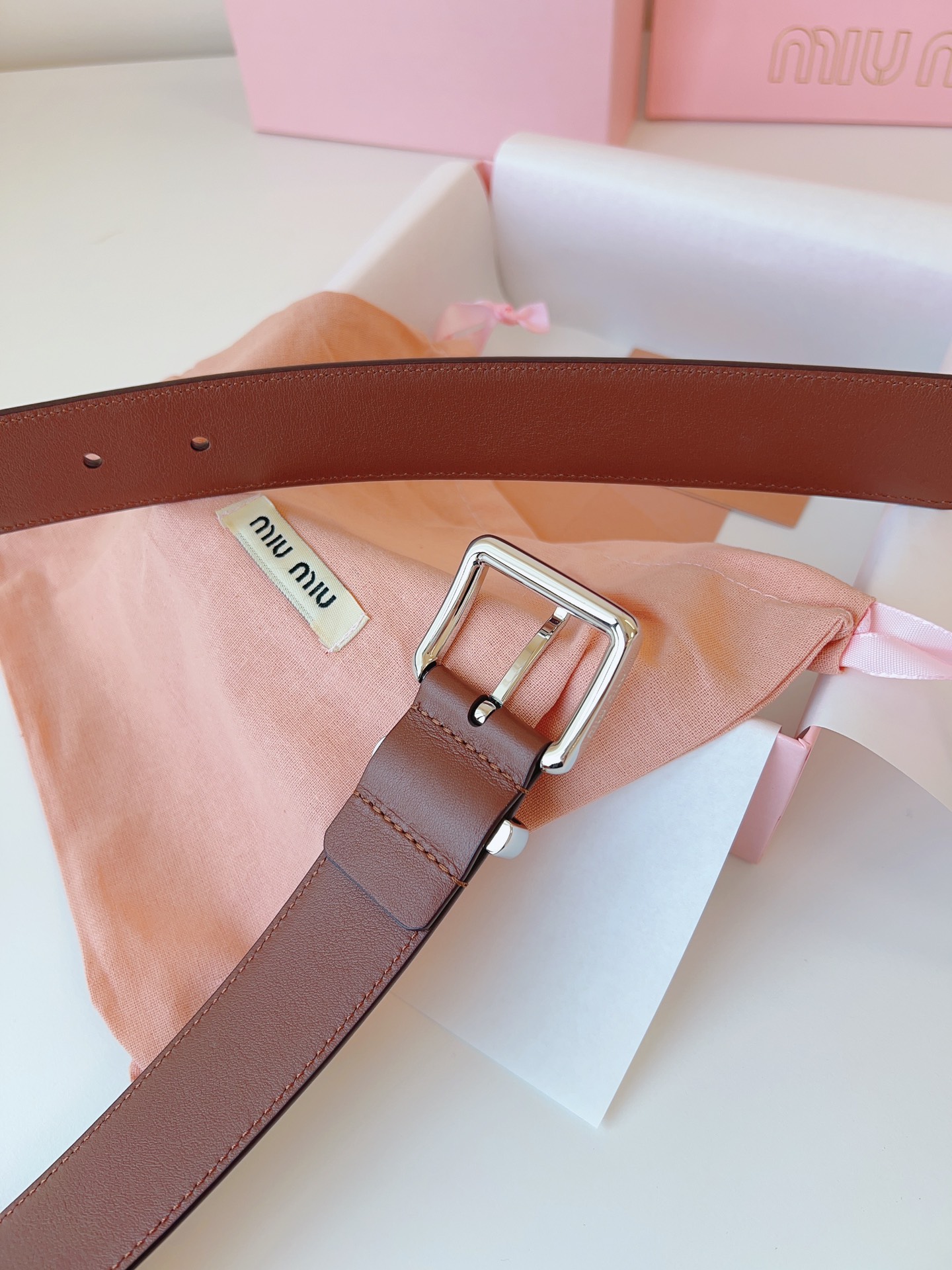 MiuMiu Leather Belts 1:1 Mirror Version