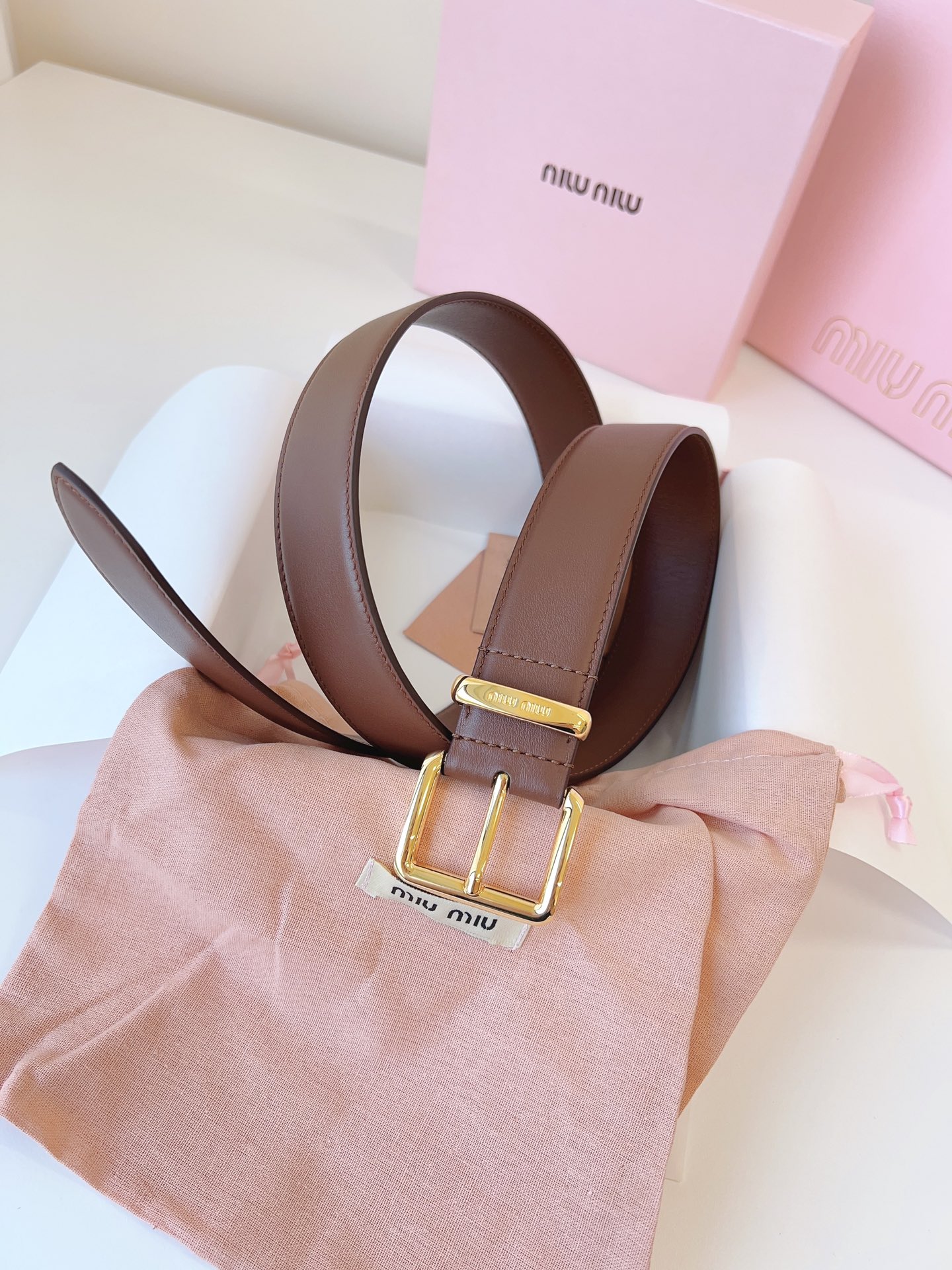 MiuMiu Leather Belts 1:1 Mirror Version