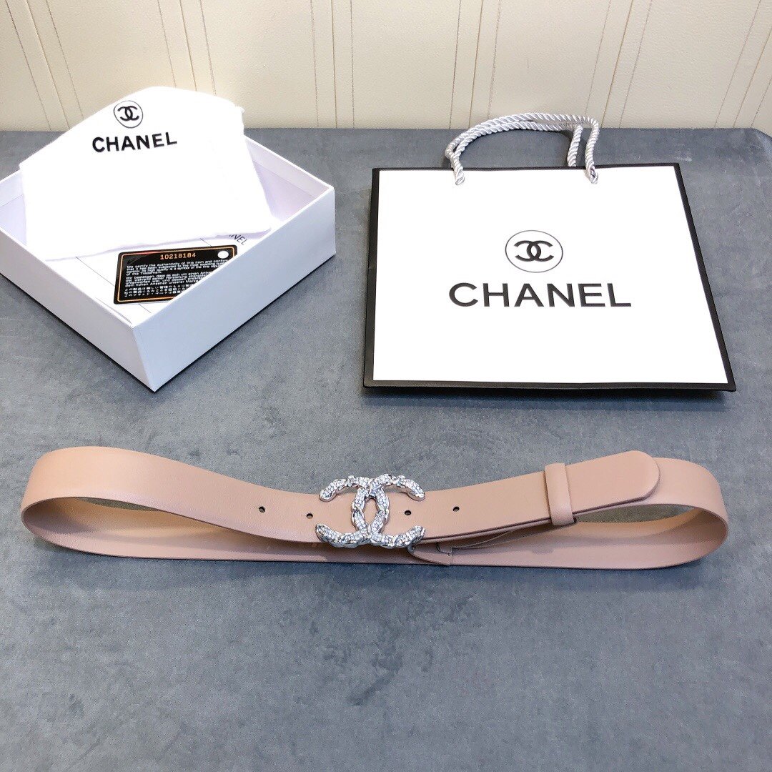 Chanel Belt With Double C Buckle Beige Women Belt 30MM