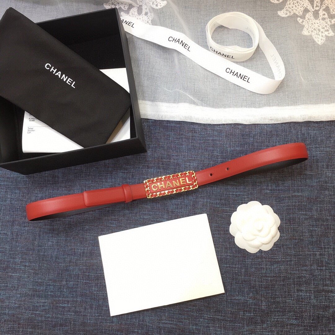 Chanel Belt With Chanel Signature Orange with Gold-Toned Hardware Women Belt 30MM